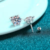 Round Moissanite Stud Earrings in Sterling Silver