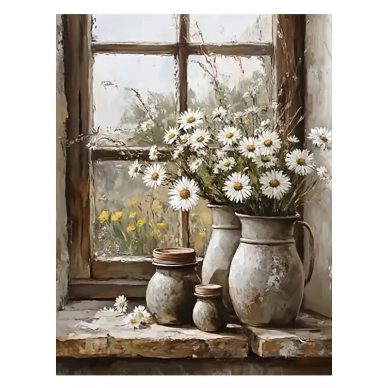 Vintage Vase & Flowers Diamond Painting Kit