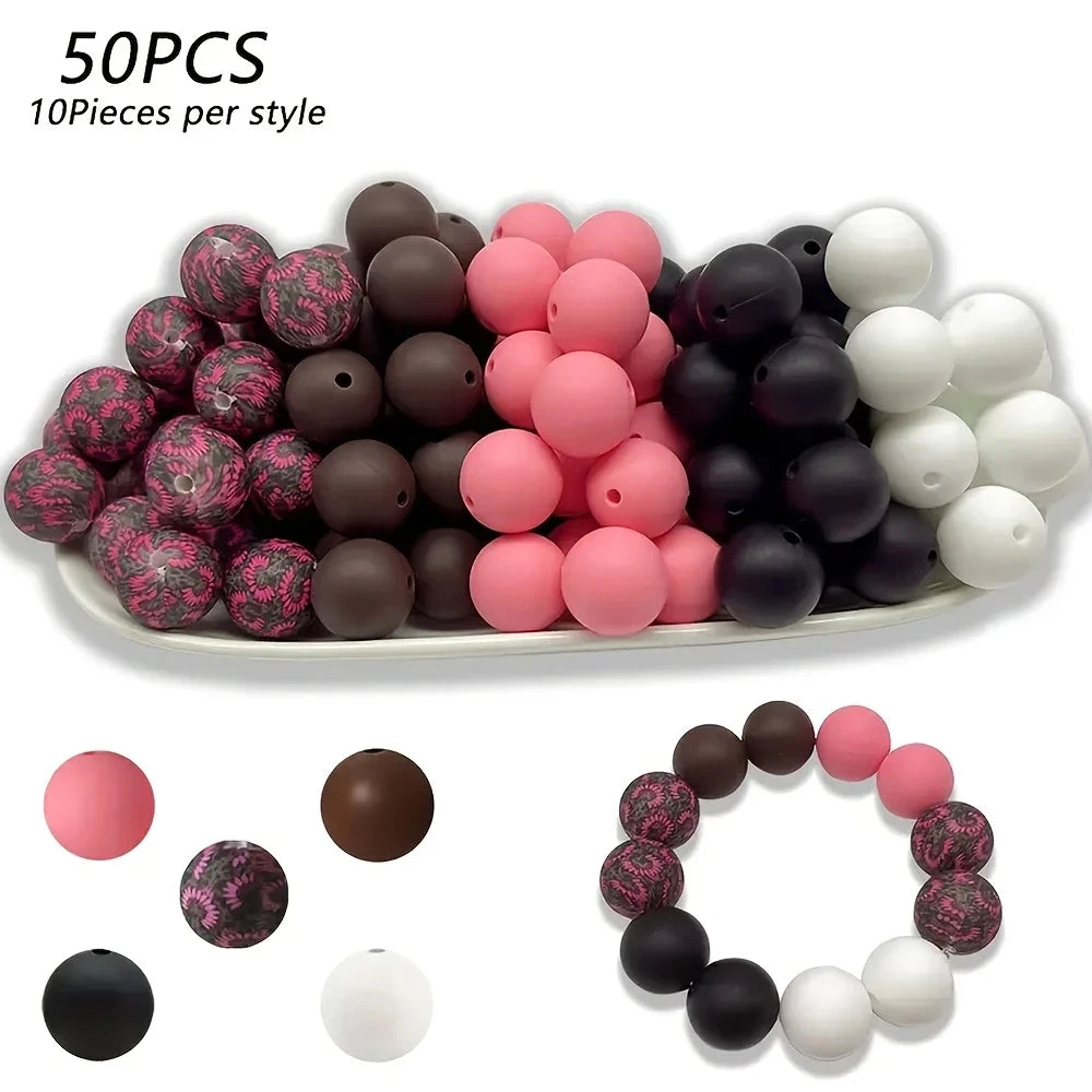 Soft Silicone Floral Beads for Jewelry Making
