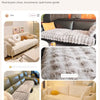 Plush Rabbit-Feel Sofa Cover with Anti-Slip Backing