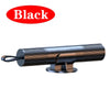 A black emergency window breaker and seatbelt cutter tool.