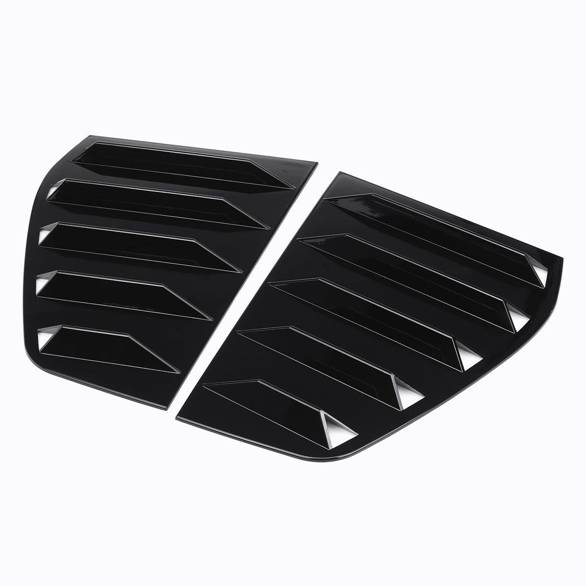 Black rear window louver kit for Volkswagen Golf 7 or 7.5 featuring multiple angled slats.