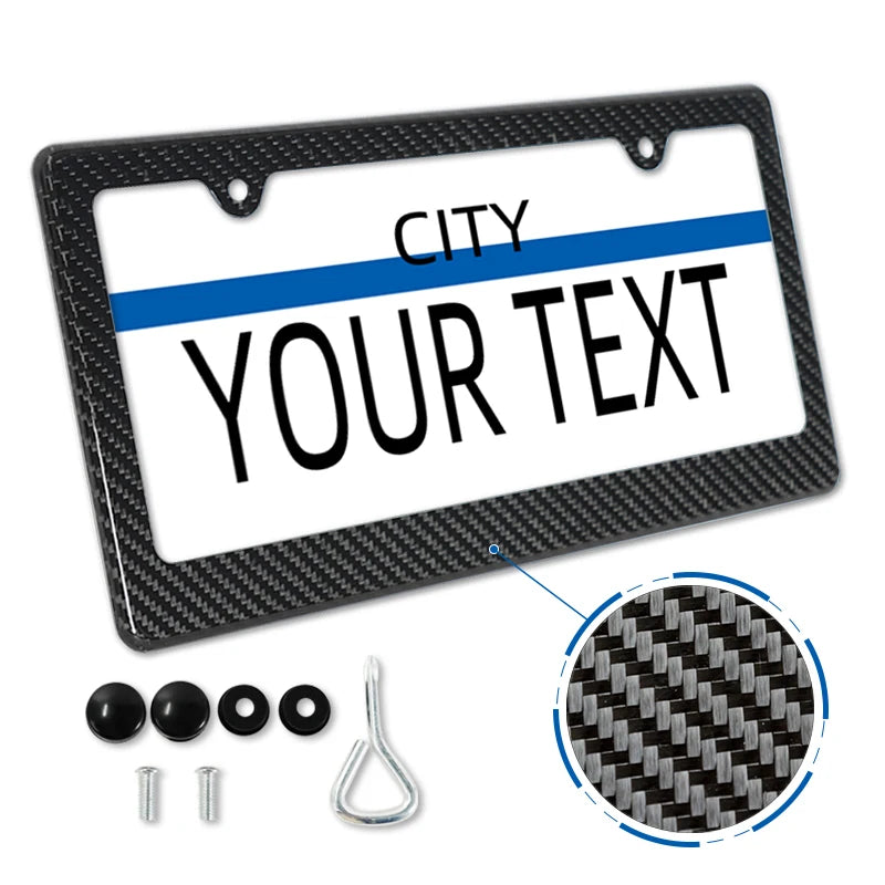Carbon Fiber License Plate Frame with Anti-Rust Protection