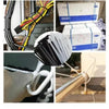 A collection of heavy-duty self-locking nylon cable ties, including packaged products and a close-up of the ties.