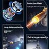 A collection of features for an electric rapid-fire water gun including electric rapid-fire, induction flash, long-distance s