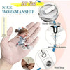 A nurse-themed retractable badge holder with an ID clip shown on a hand, highlighting its sturdy design and 360-degree rotati