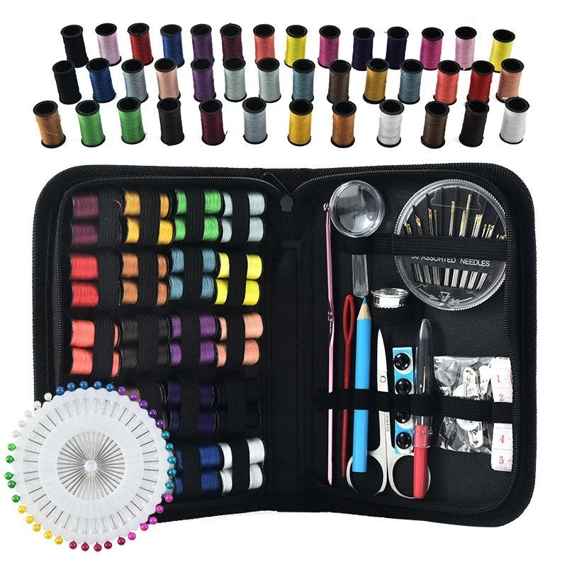 Compact Travel Sewing Kit with Zippered Organizer