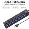 7-Port USB 2.0 Hub with Individual LED Switches