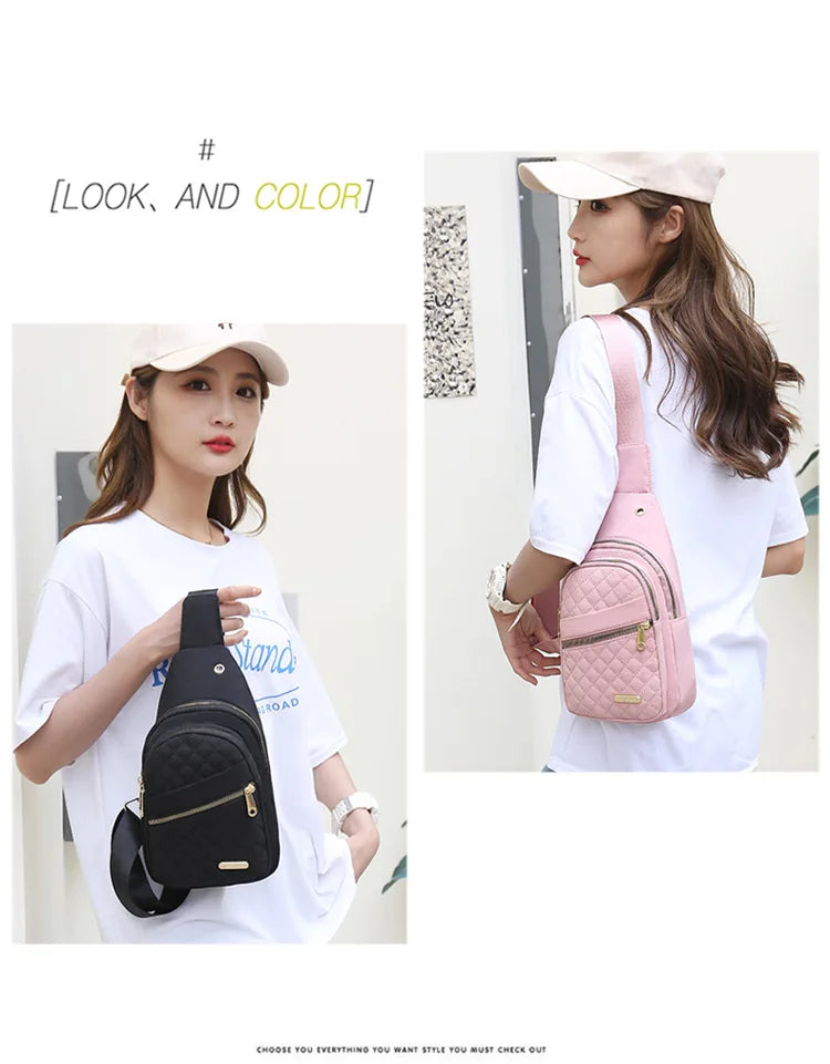 Women's Waterproof Sling Crossbody Bag with Adjustable Strap