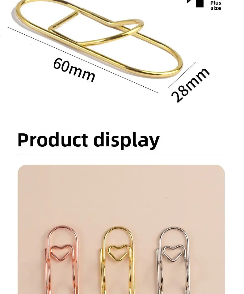 Heart-Shaped Metal Pen Clips for Notebooks and Journals
