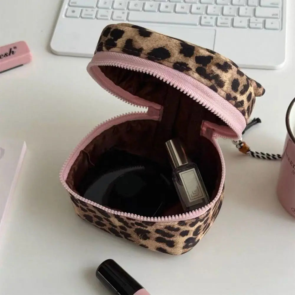 Quilted Floral Makeup Bag with Zipper Closure