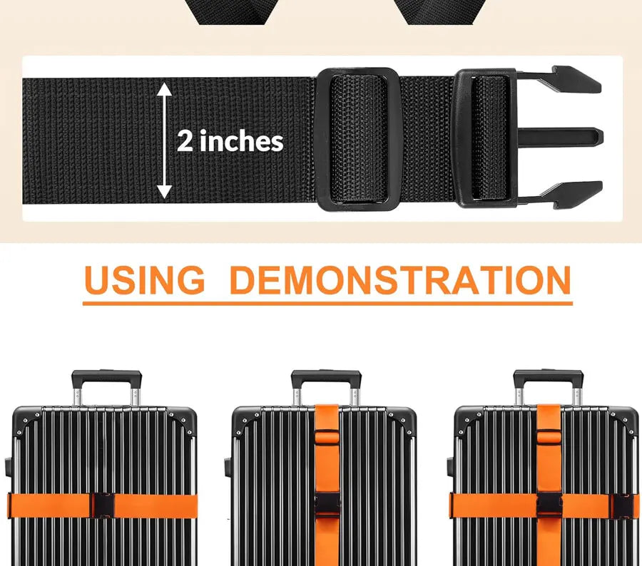 Adjustable Suitcase Straps with Bright Neon Colors – Secure & Easy to Spot