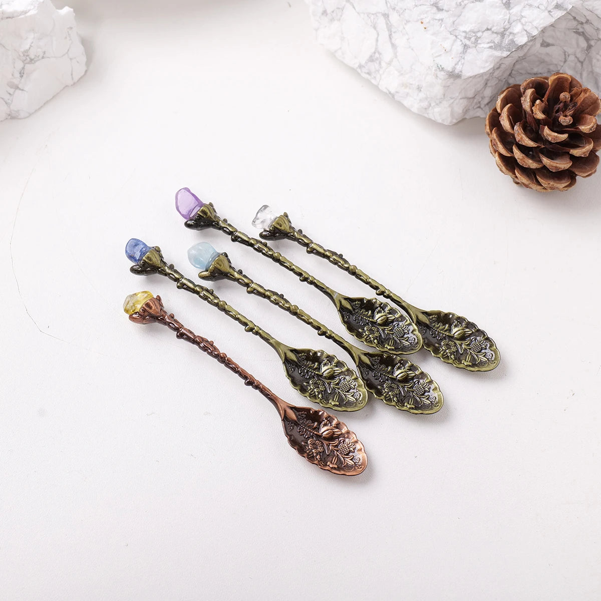 Natural Crystal Raw Stone Spoon for Meditation and Energy Work