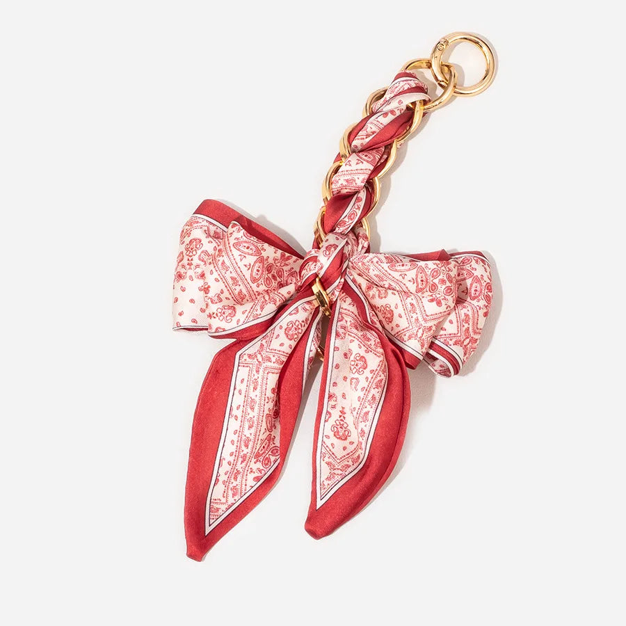 Elegant Bow Chain Bag Strap with Hanging Charm