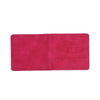 A pink leather document holder with a silhouette of a car embossed on it.