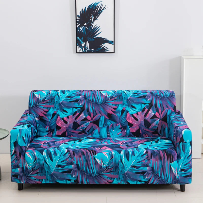 Slip-Resistant Stretch Sofa Cover with Floral Design