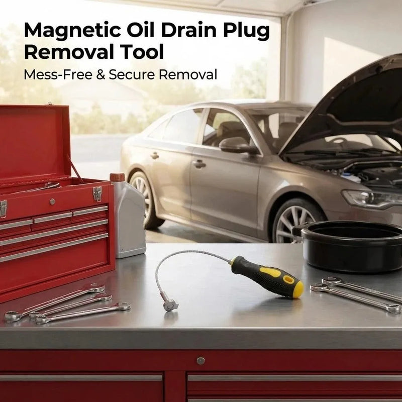Magnetic Oil Drain Plug Remover with Flexible Handle