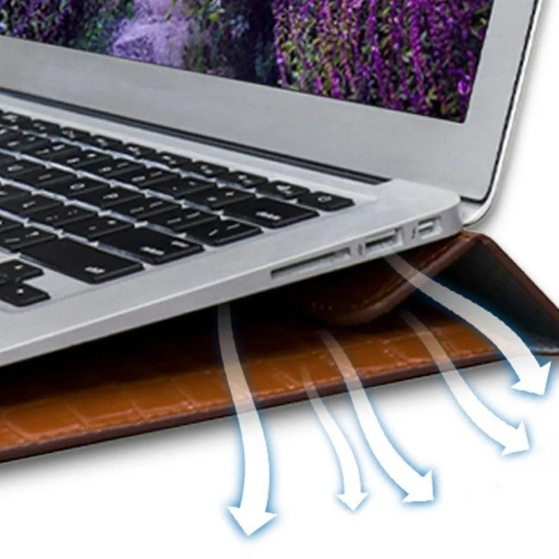 Étui pour ordinateur portable en cuir PU fin avec fermeture magnétique