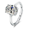 925 Sterling Silver Adjustable Ring with Zirconia Stone