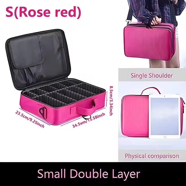 Large Capacity Waterproof Makeup Bag with Zipper Closure