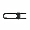 Black adjustable U-shaped child safety cabinet locks for knob handles.