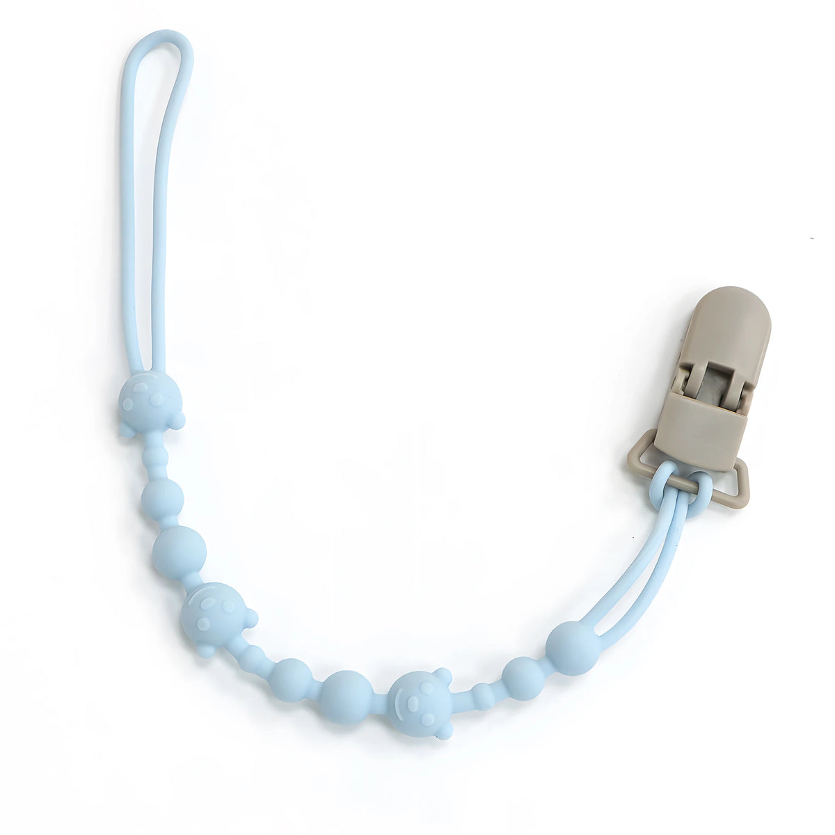 Silicone Pacifier Clip with Anti-Loss Chain