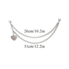 Silver bag chain accessory featuring a starfish charm and pearl beads, with lengths of 26cm and 31cm.