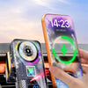 An infrared smart sensor open/close telescoping rotating electric wireless charging car mount device being used to charge a s