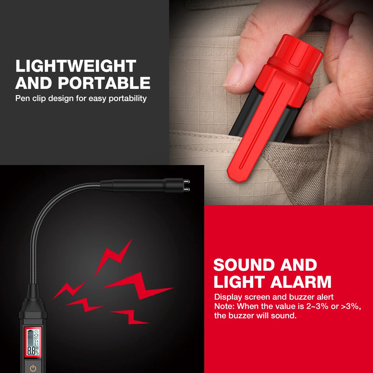 Digital Brake Fluid Tester with Backlit Display
