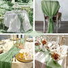 Green Bohemian Cheesecloth Table Runner