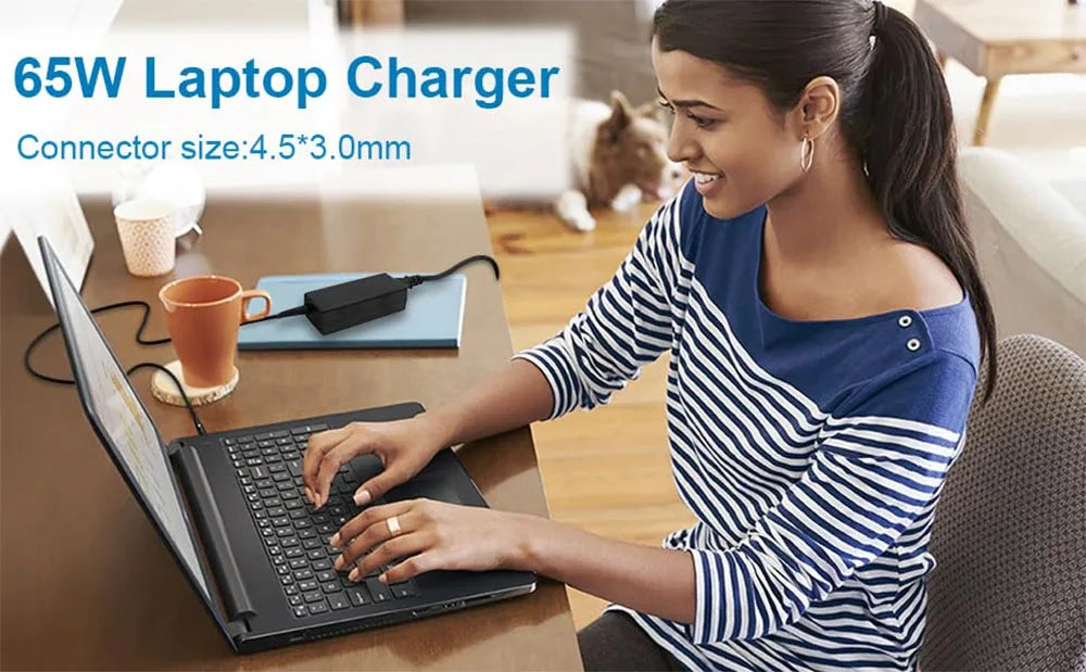 65W Dell Laptop Charger with Interchangeable Tips