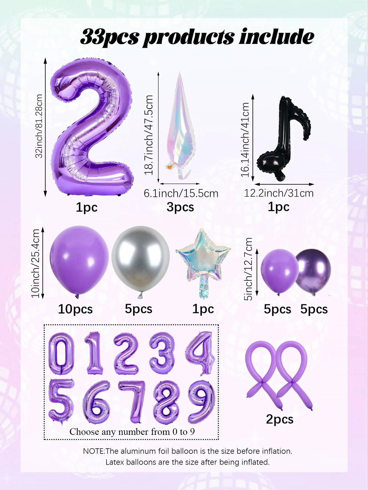 33-Piece K-Pop Music Theme Balloon Pillar Set for Party Decor