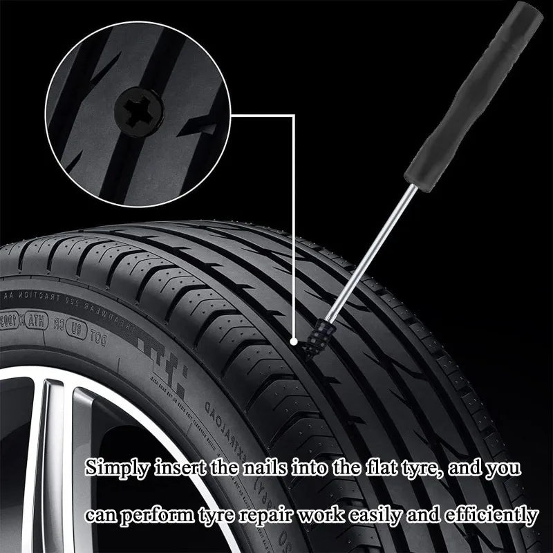 Tubeless Tire Repair Kit — 40 Rubber Studs with Storage Box