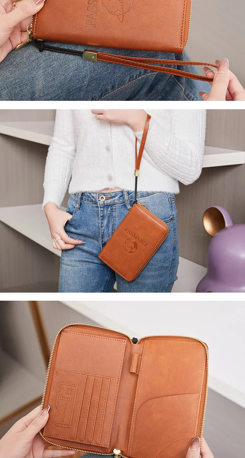 RFID-Blocking Travel Passport Holder with Card Slots