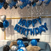 Blue Happy Birthday Balloon Set with Banner and Heart Foil Balloons