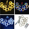 A set of USB LED curtain string lights with a remote control, featuring multiple modes for various decorations.