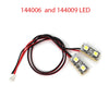A kit containing 144006 and 144009 LED lights and wiring for an RC car receiver.