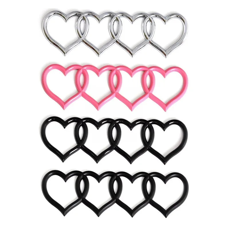 Heart Chain Car Decal – 3D Chrome Emblem for Truck, SUV & Sedan Trunk