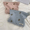 Corduroy Bear Print Makeup Bag – Large Capacity Cosmetic Organizer