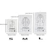 Three sizes of hanging vacuum storage bags for clothes, labeled S, M, and L.
