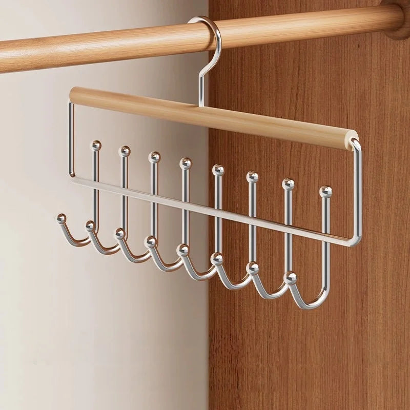 Wall-Mounted Metal Coat Rack with 8 Hooks