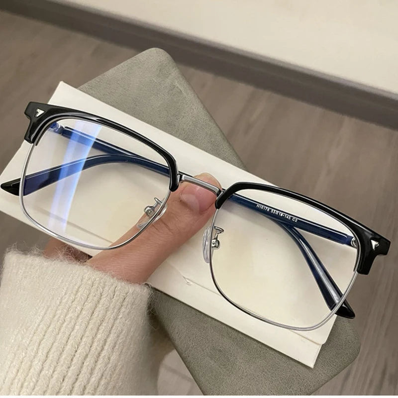 Retro Half-Frame Blue Light Blocking Glasses