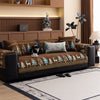 Festive Chenille Christmas Sofa Cover with Deer & Tree Pattern