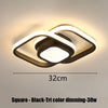 Square Black-Tri color dimming 30W LED ceiling light fixture with a modern clover design.