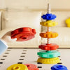 Montessori Rainbow Stacking Tower with Spinning Rings