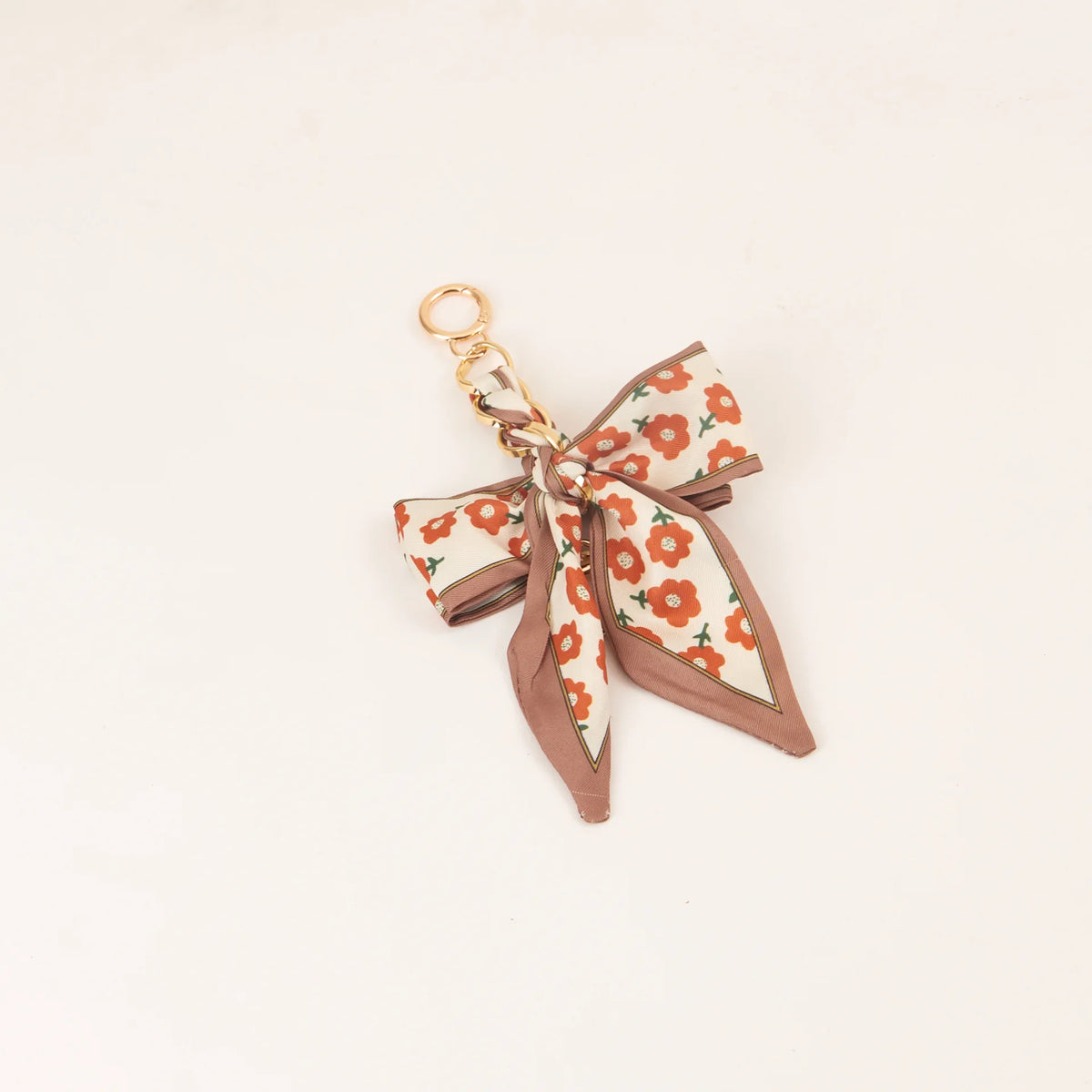 Chic Silk Bow Keychain with Ribbon Charm
