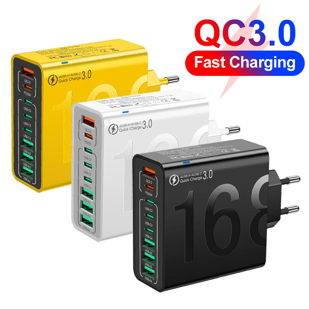 8-Port USB Wall Charger with 150W Fast Charging