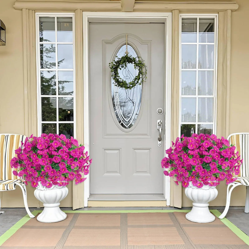Ramo de Flores Artificiales de Seda Resistente a los Rayos UV para Decoración Exterior