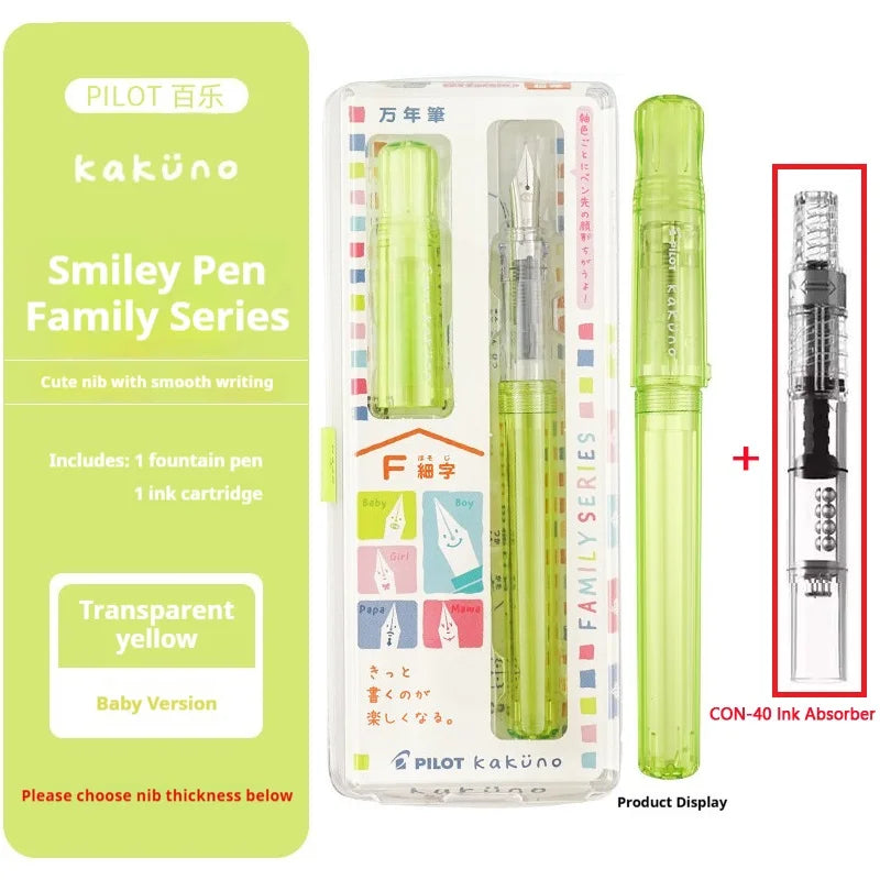 Kakuno Transparent Fountain Pen with Smiley Nib