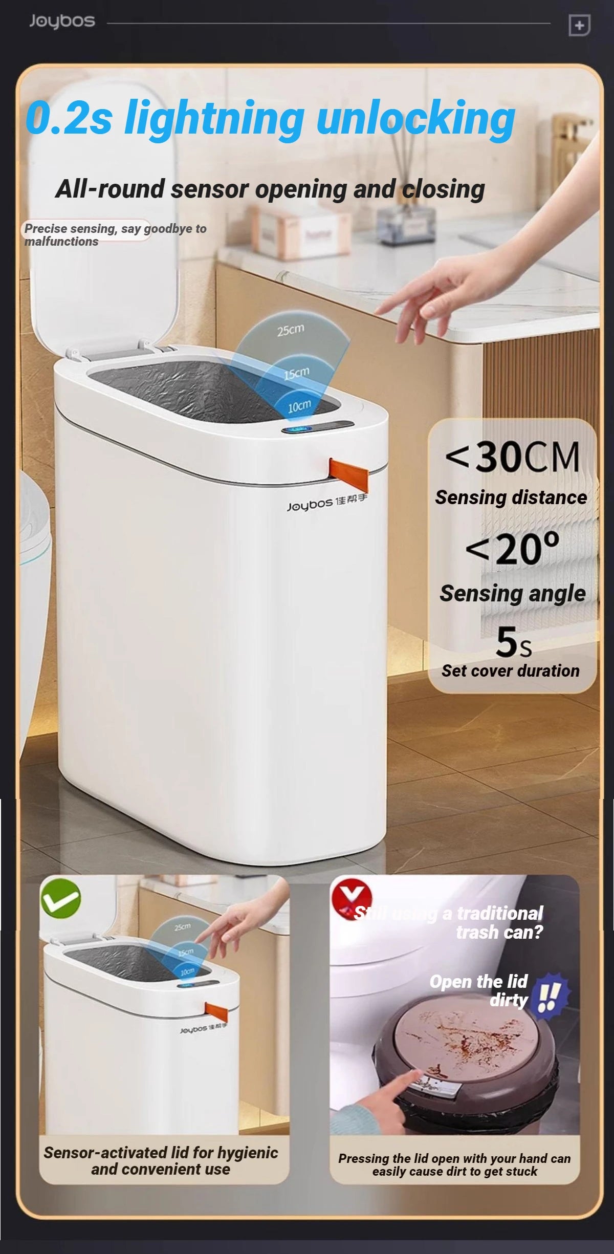 Automatic Sensor Trash Can with Adsorption Bag
